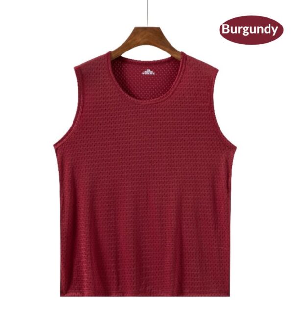 Men's Cool Feeling Ice Silk Mesh Vest Breathable Summer Fitness Sports Tank Top in Stock Chinese Factory Low Price Hot Sale( set of 3) - Image 7